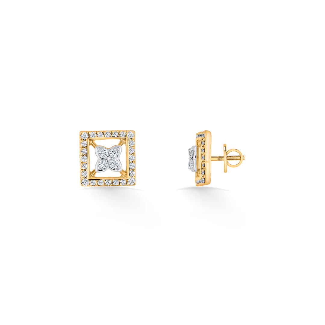 Royal Enclave Yellow Gold Stud Earring for Women - Image 4