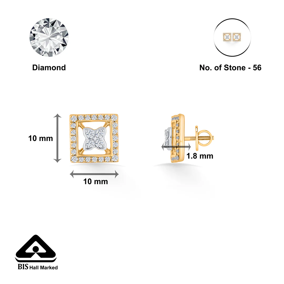 Royal Enclave Yellow Gold Stud Earring for Women - Image 5