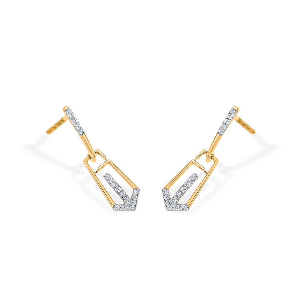 Royal Wave Gold Dangler Earring For Women - Image 4