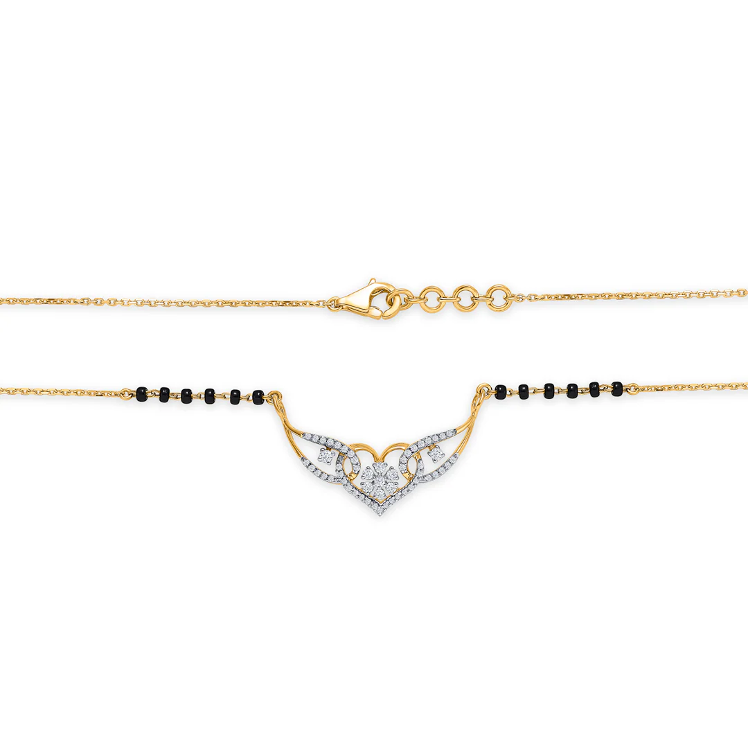 Sacred Affection Gold & Diamond Modern Mangalsutra For Women - Image 4