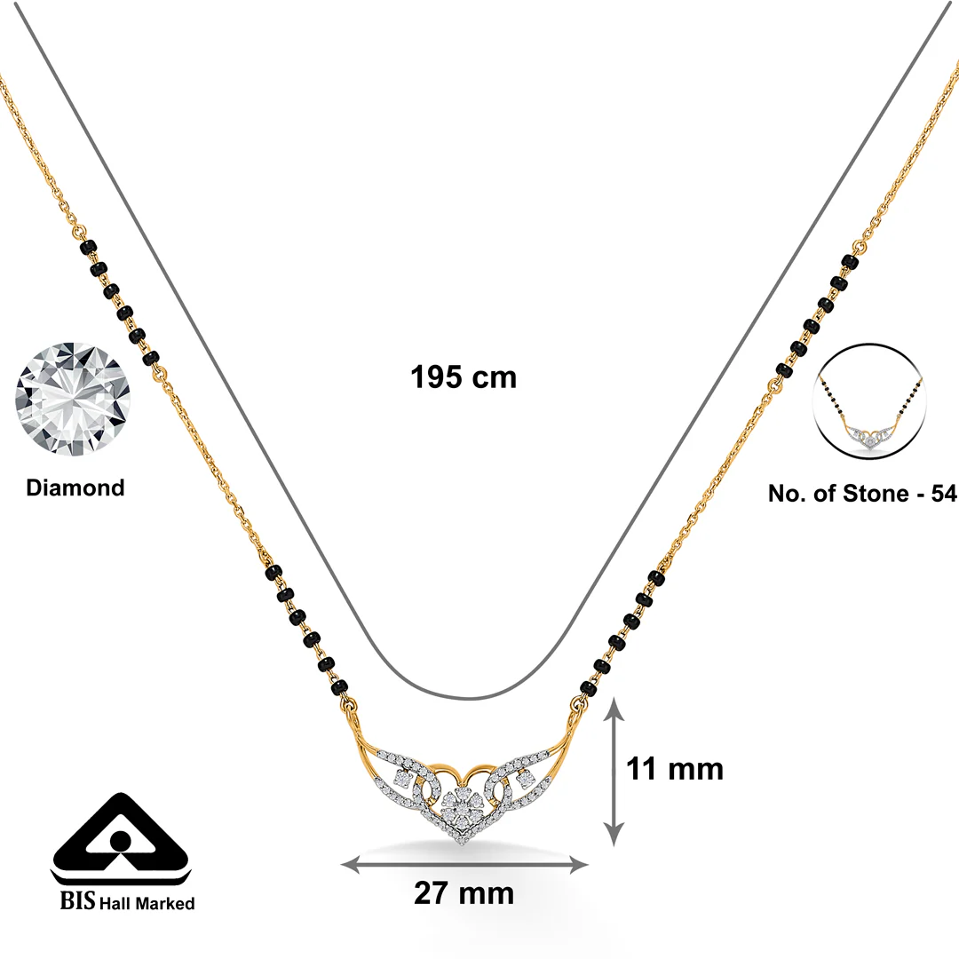Sacred Affection Gold & Diamond Modern Mangalsutra For Women - Image 5