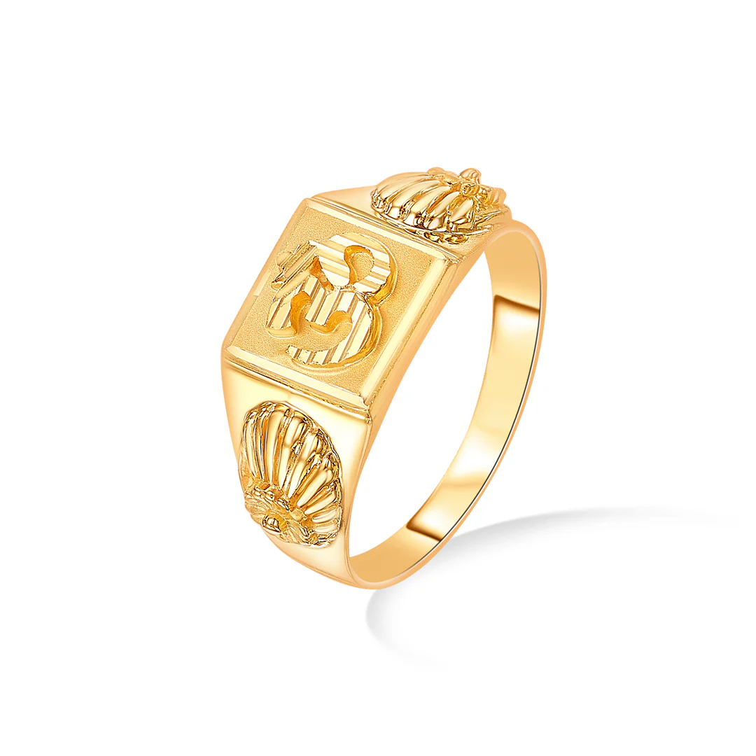 Sacred Om Yellow Gold Men's Ring - Image 3