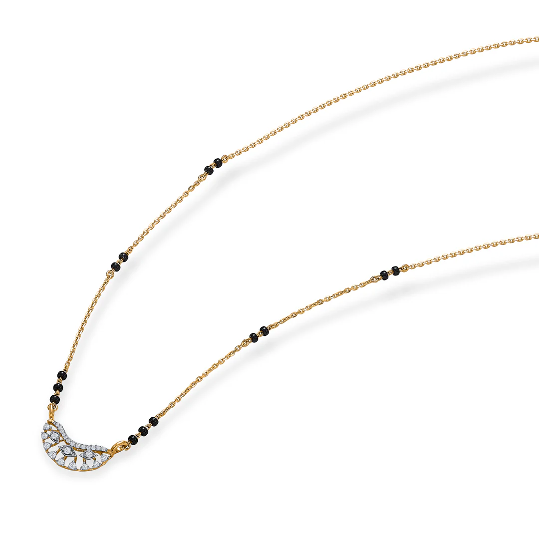 Sacred Seal Gold & Diamond Modern Mangalsutra For Women - Image 3