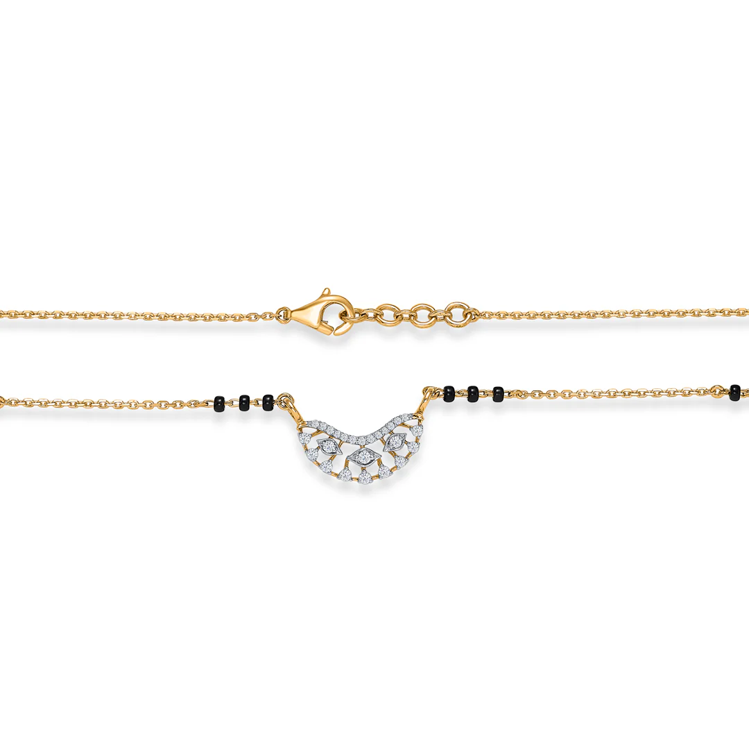 Sacred Seal Gold & Diamond Modern Mangalsutra For Women - Image 4