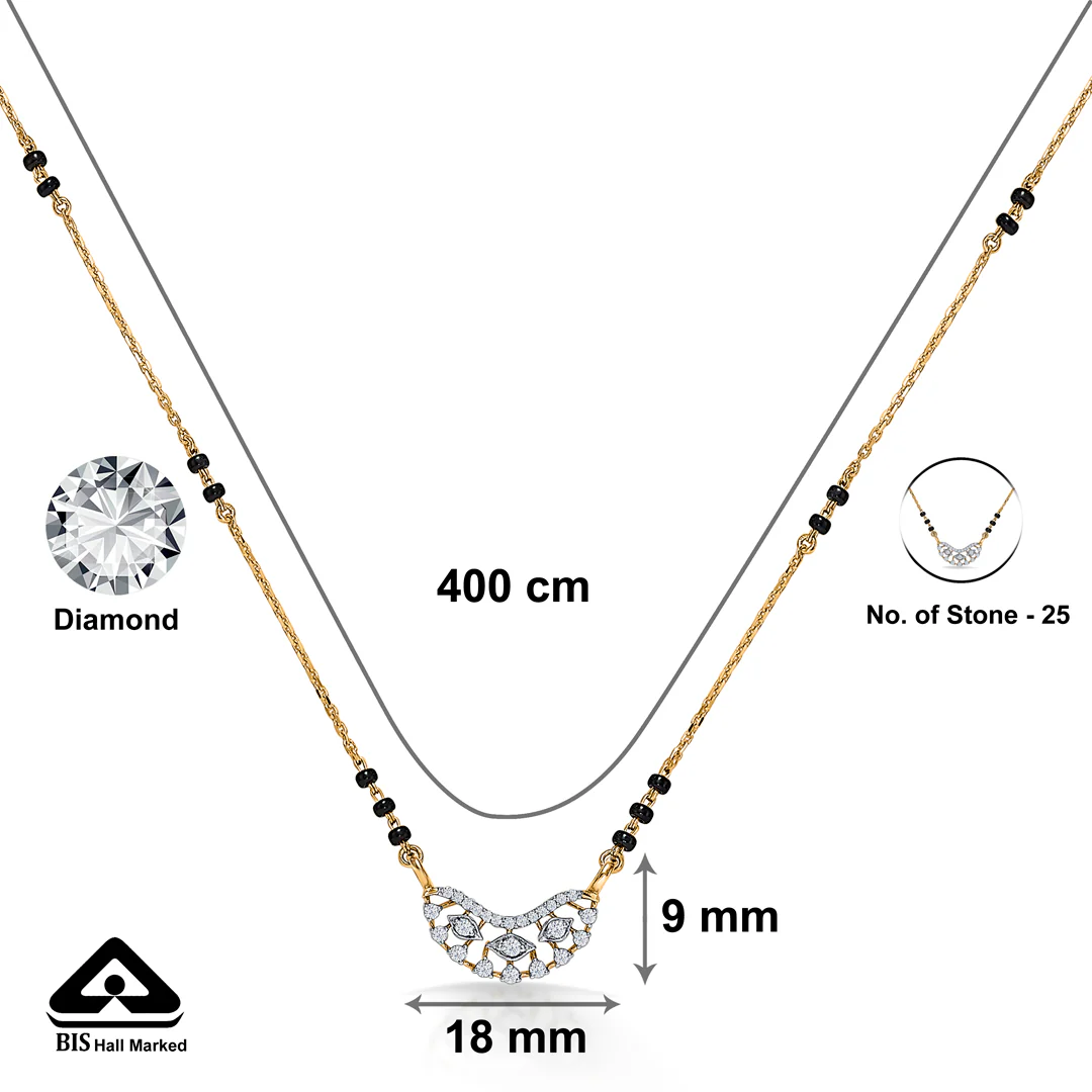 Sacred Seal Gold & Diamond Modern Mangalsutra For Women - Image 5