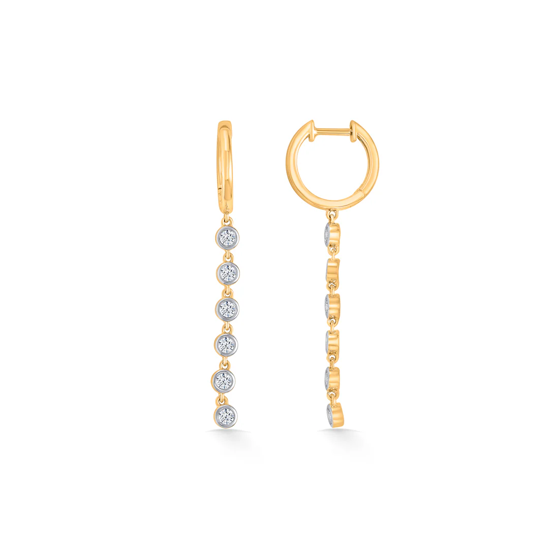 Sequenced Gold & Diamond Earring For Women - Image 3
