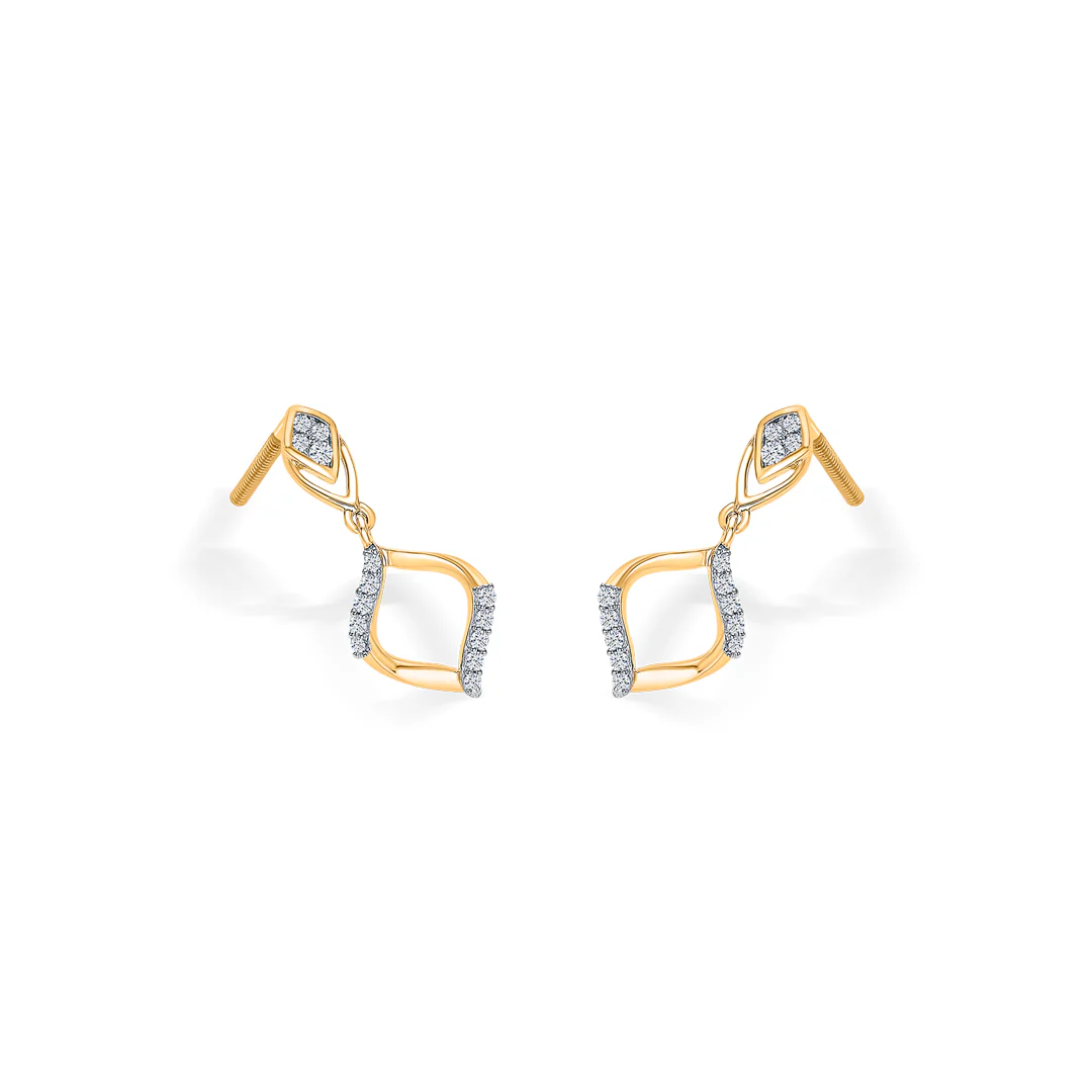 Seraphic Gold & Diamond Drops & Dangler Earring For Women - Image 3