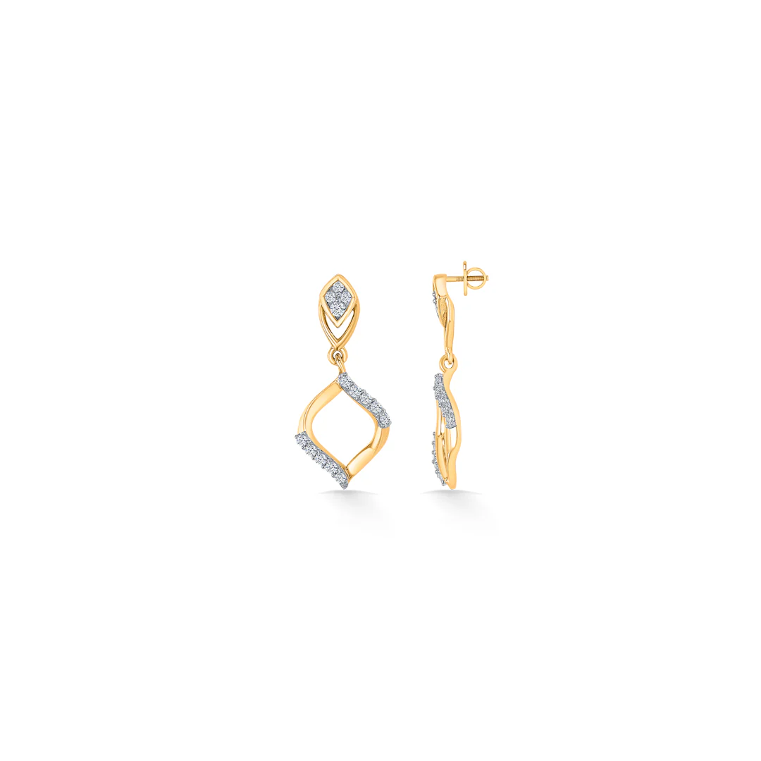 Seraphic Gold & Diamond Drops & Dangler Earring For Women - Image 4