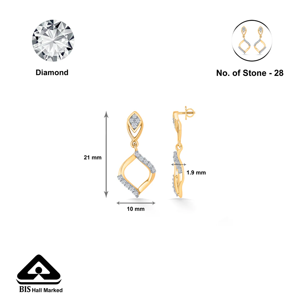 Seraphic Gold & Diamond Drops & Dangler Earring For Women - Image 5