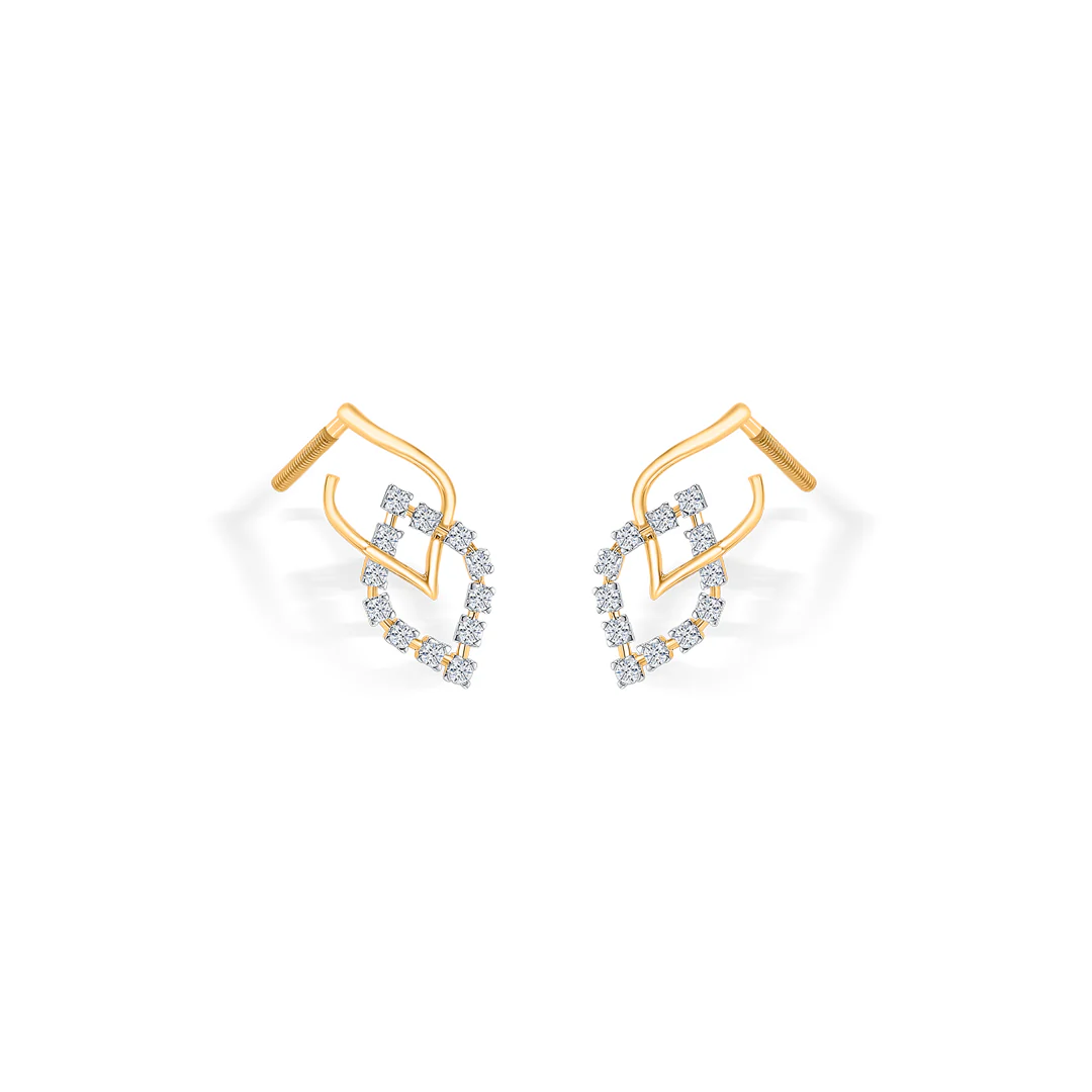 Seraphic Gold & Diamond Stud Earring For Women - Image 3