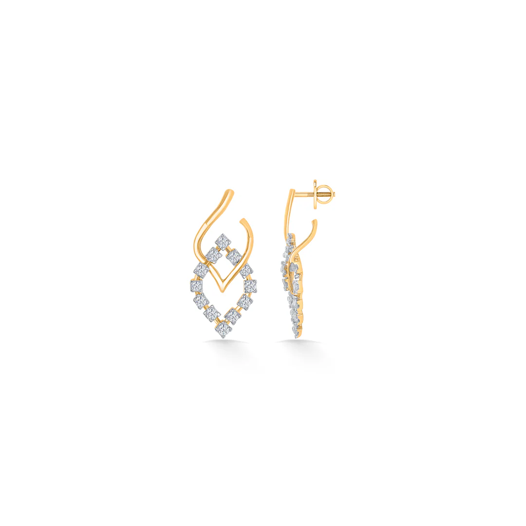 Seraphic Gold & Diamond Stud Earring For Women - Image 4