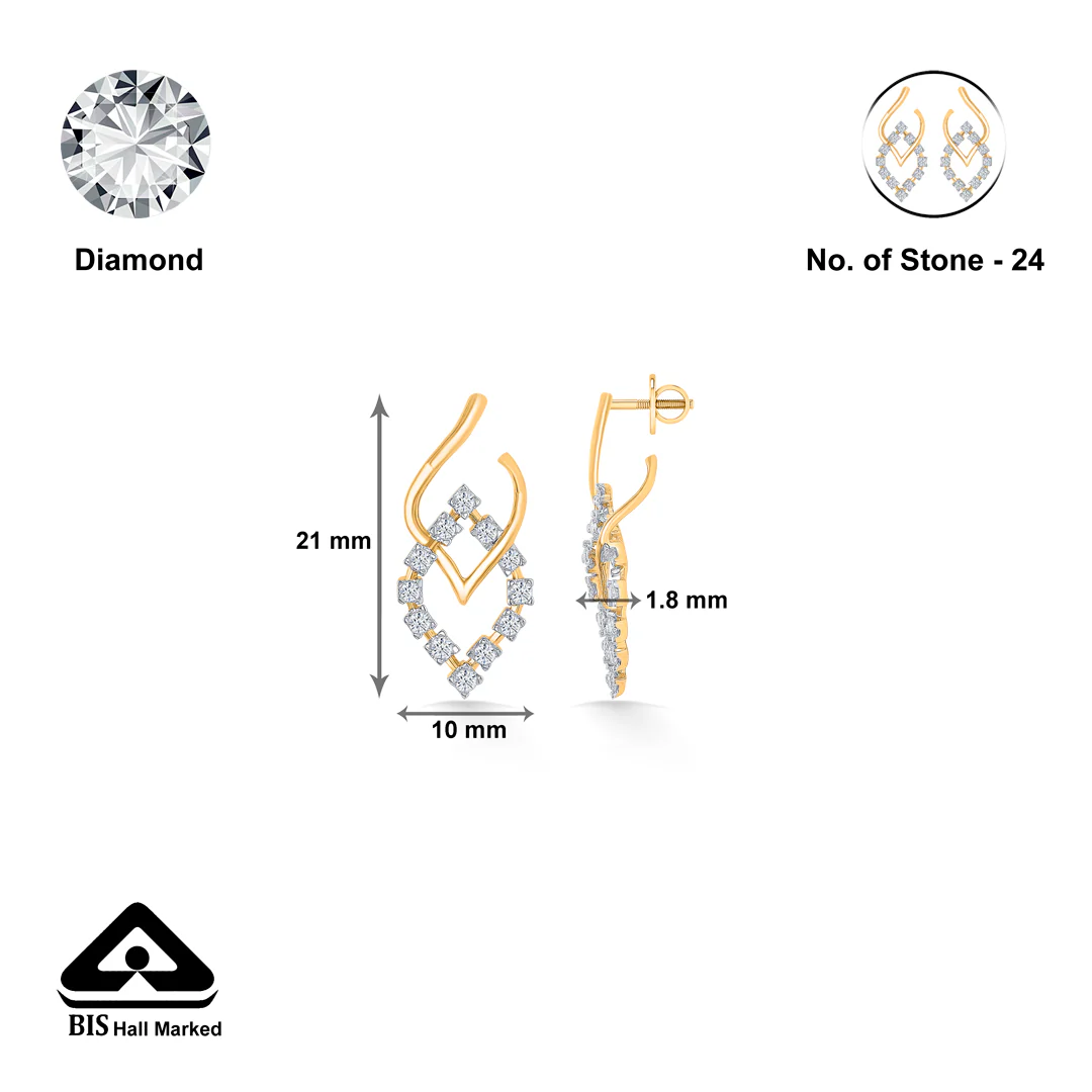 Seraphic Gold & Diamond Stud Earring For Women - Image 5