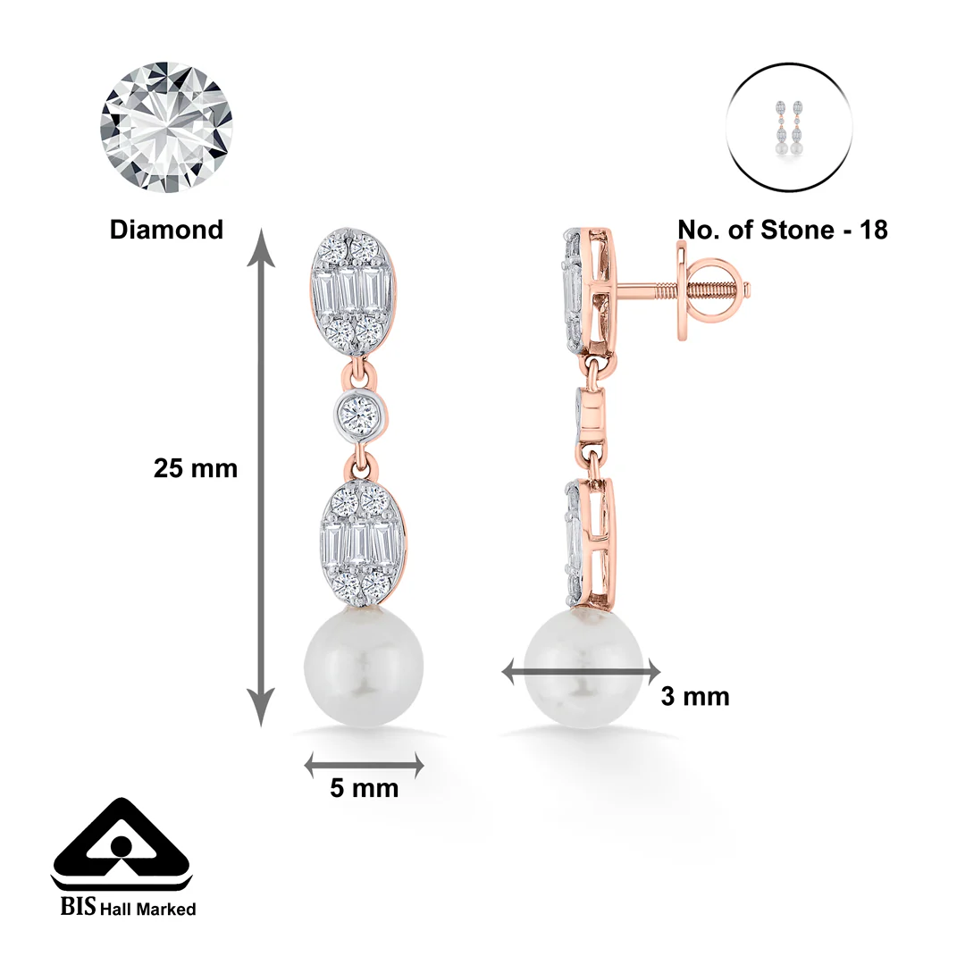 Seraphine Glow Rose Gold Dangler Diamond Earring For Women - Image 5