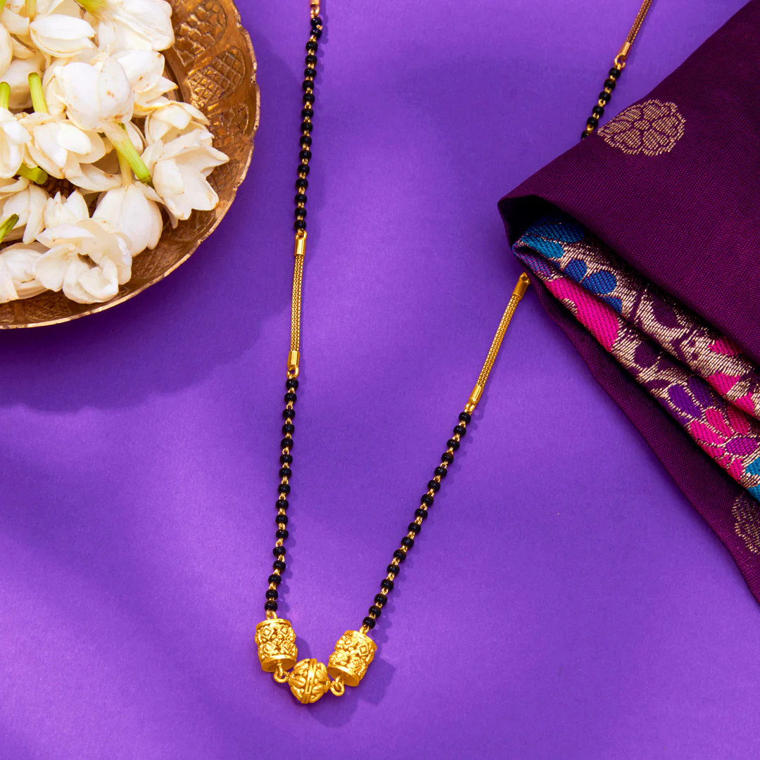 Serene Charm Yellow Gold Modern Mangalsutra For Women