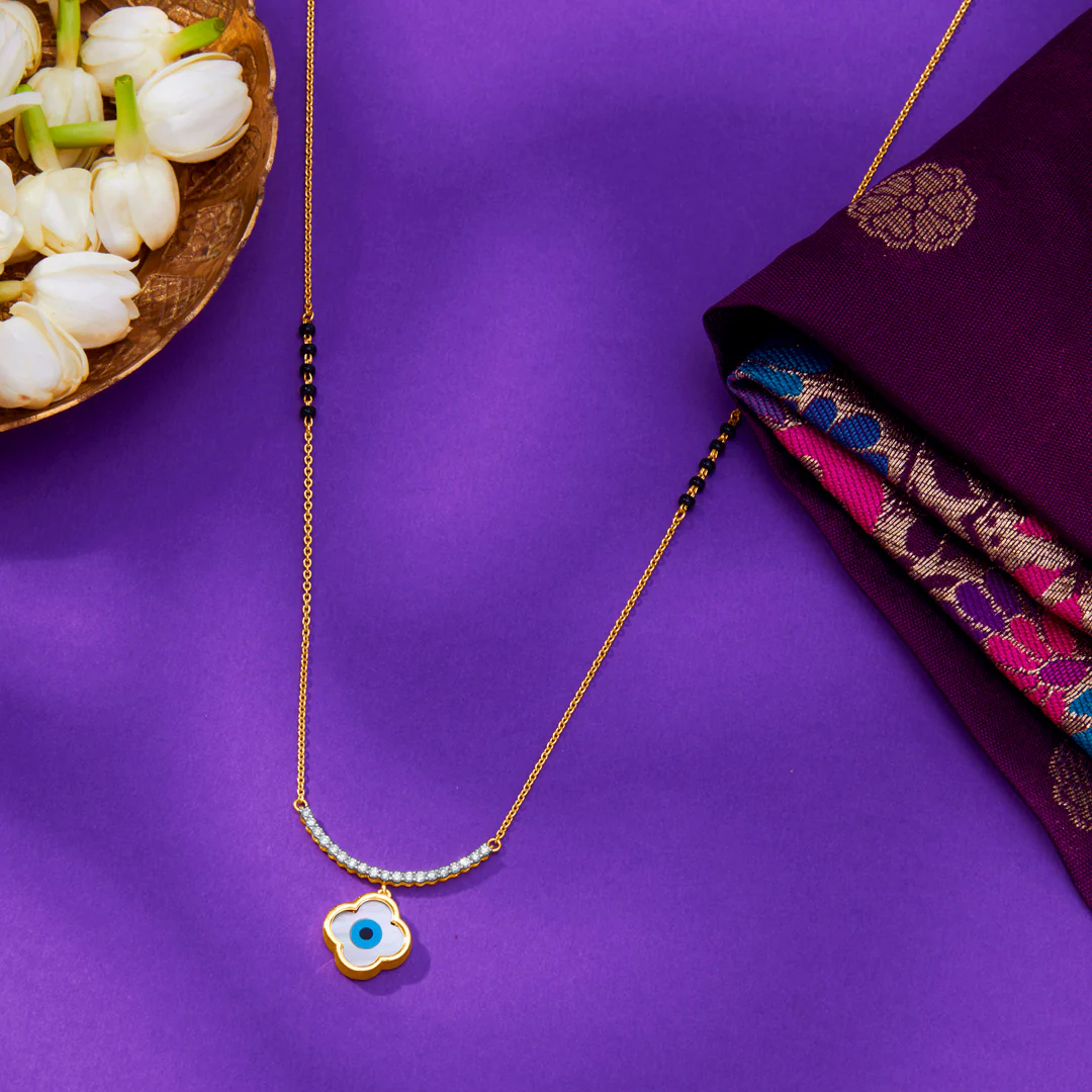 Serene Gaze Gold & Diamond Modern Mangalsutra for Women