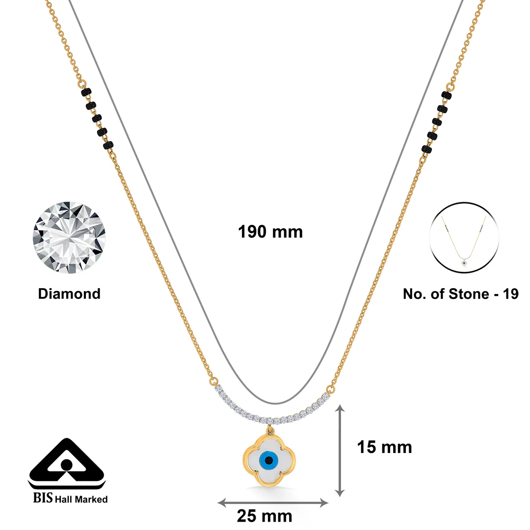 Serene Gaze Gold & Diamond Modern Mangalsutra for Women - Image 2