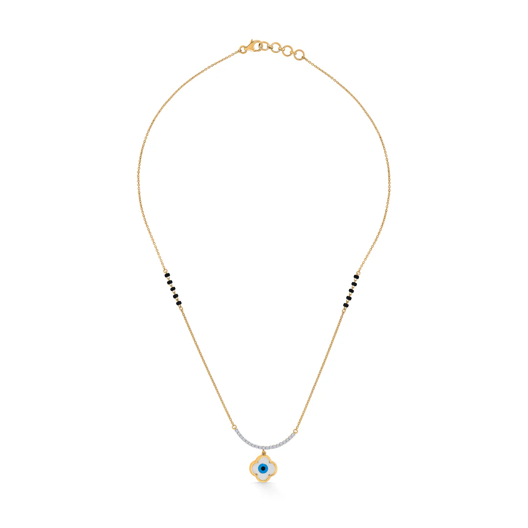 Serene Gaze Gold & Diamond Modern Mangalsutra for Women - Image 3