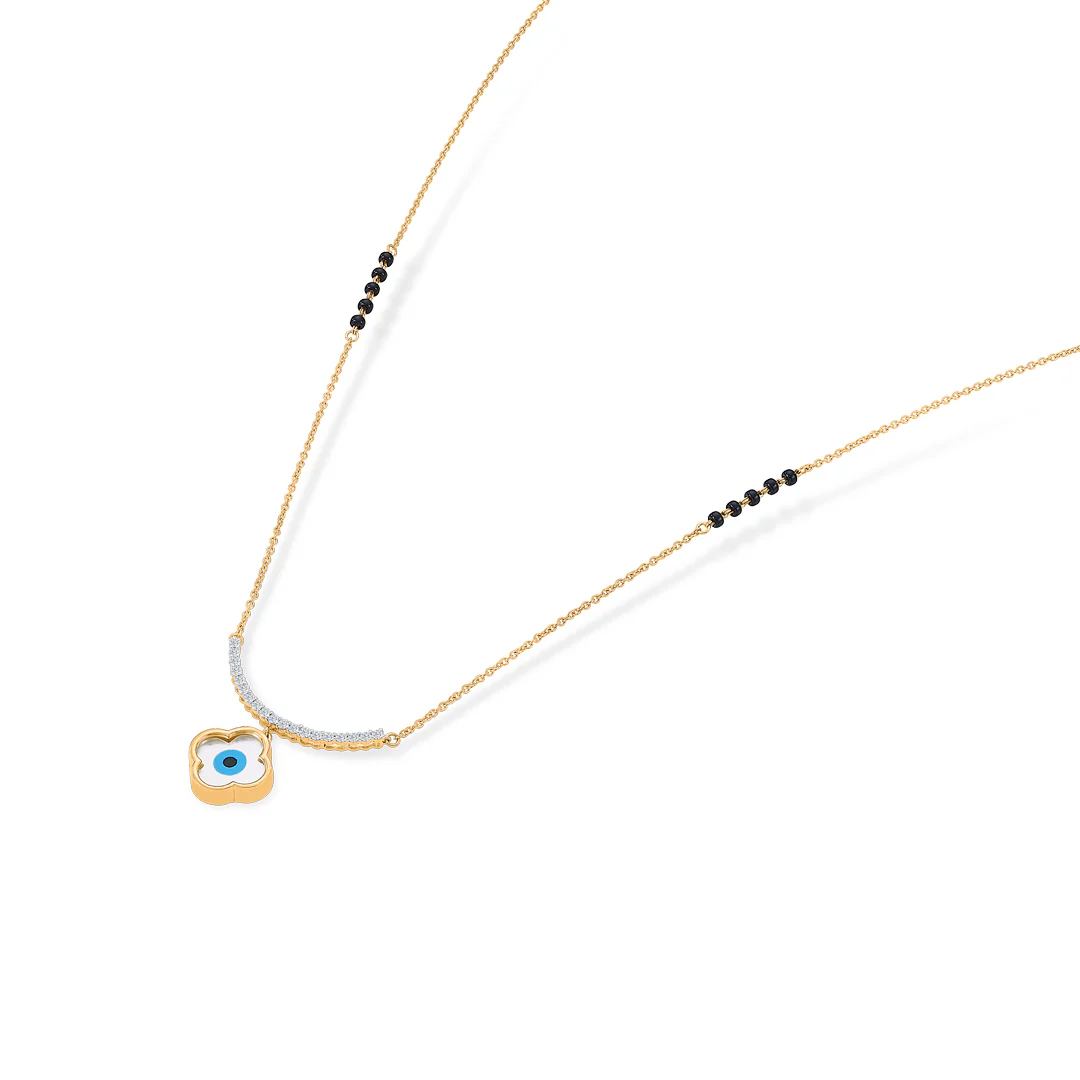 Serene Gaze Gold & Diamond Modern Mangalsutra for Women - Image 4