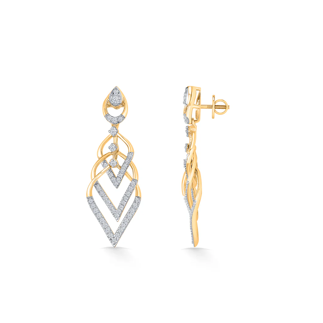 Serene Gold & Diamond Drops & Dangler Earring For Women - Image 3