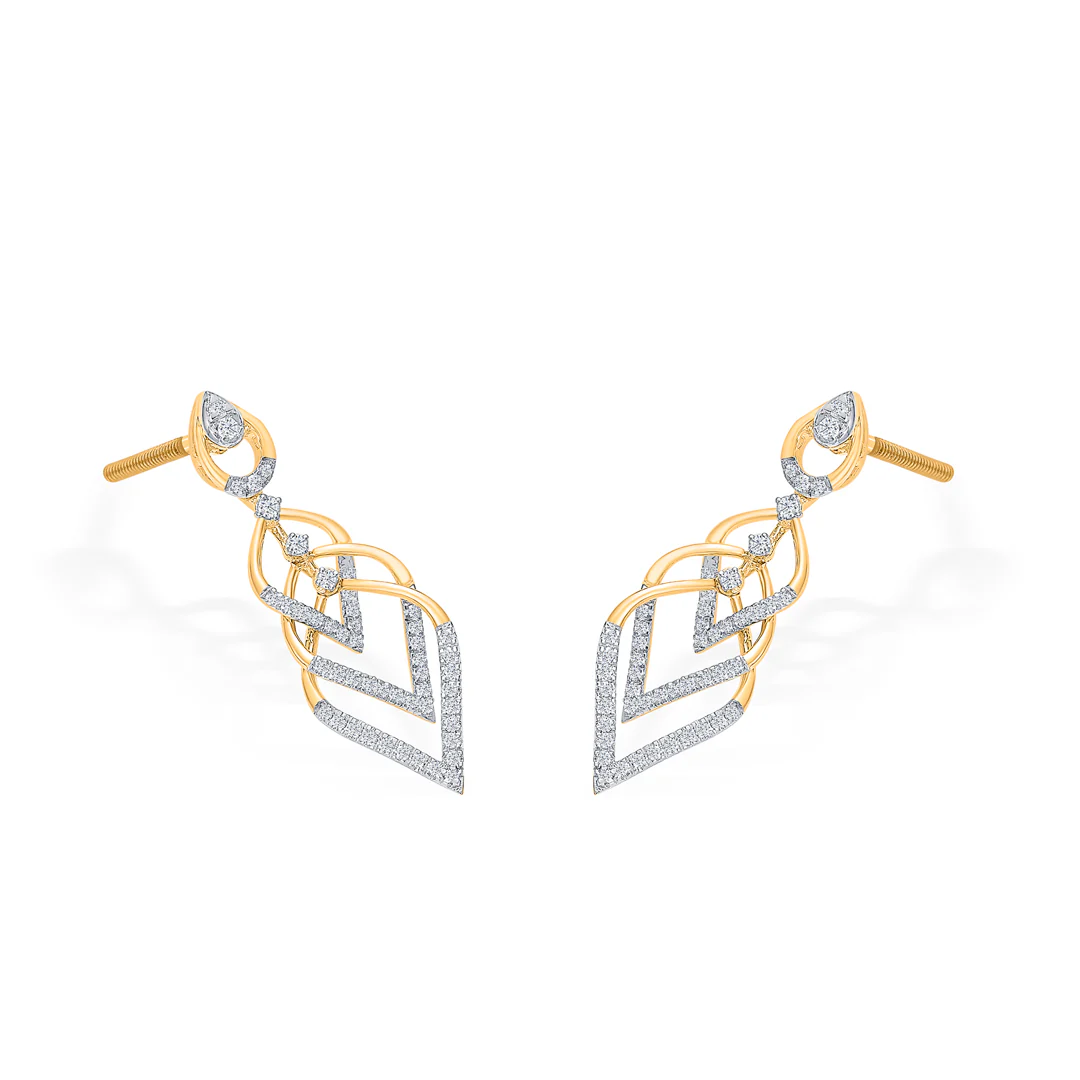 Serene Gold & Diamond Drops & Dangler Earring For Women - Image 4