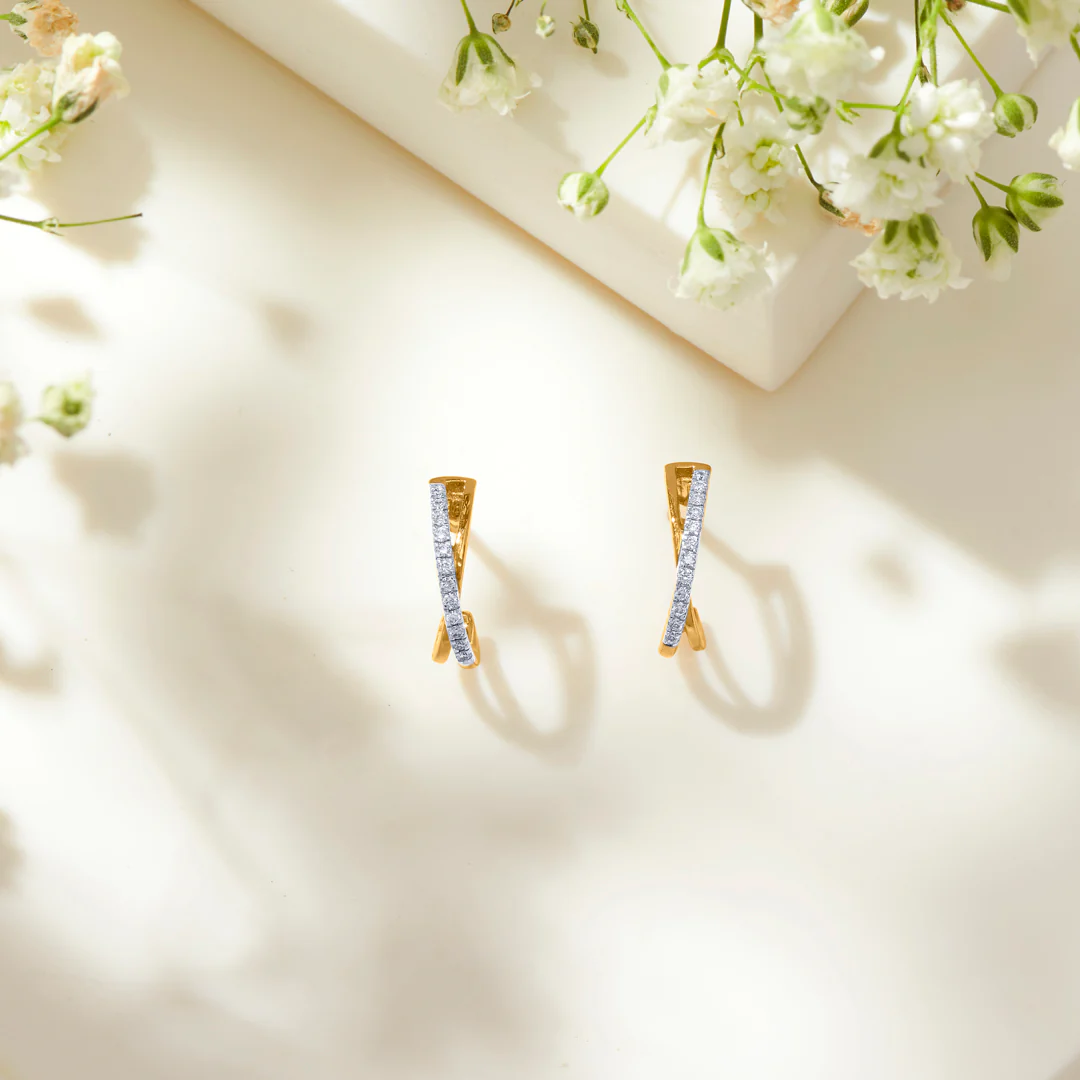 Serene Gold & Diamond Hoops & Huggies Earring For Women