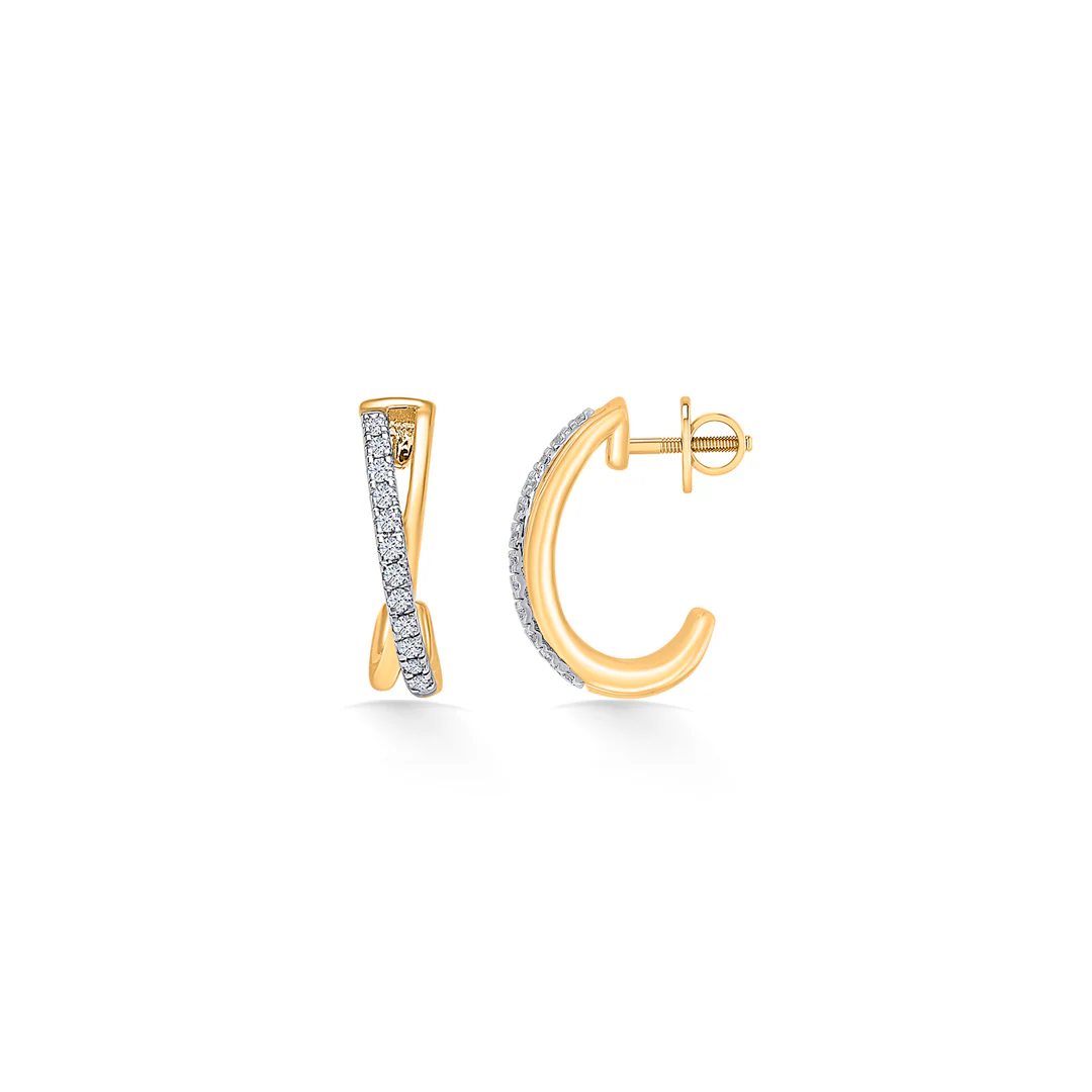 Serene Gold & Diamond Hoops & Huggies Earring For Women - Image 3
