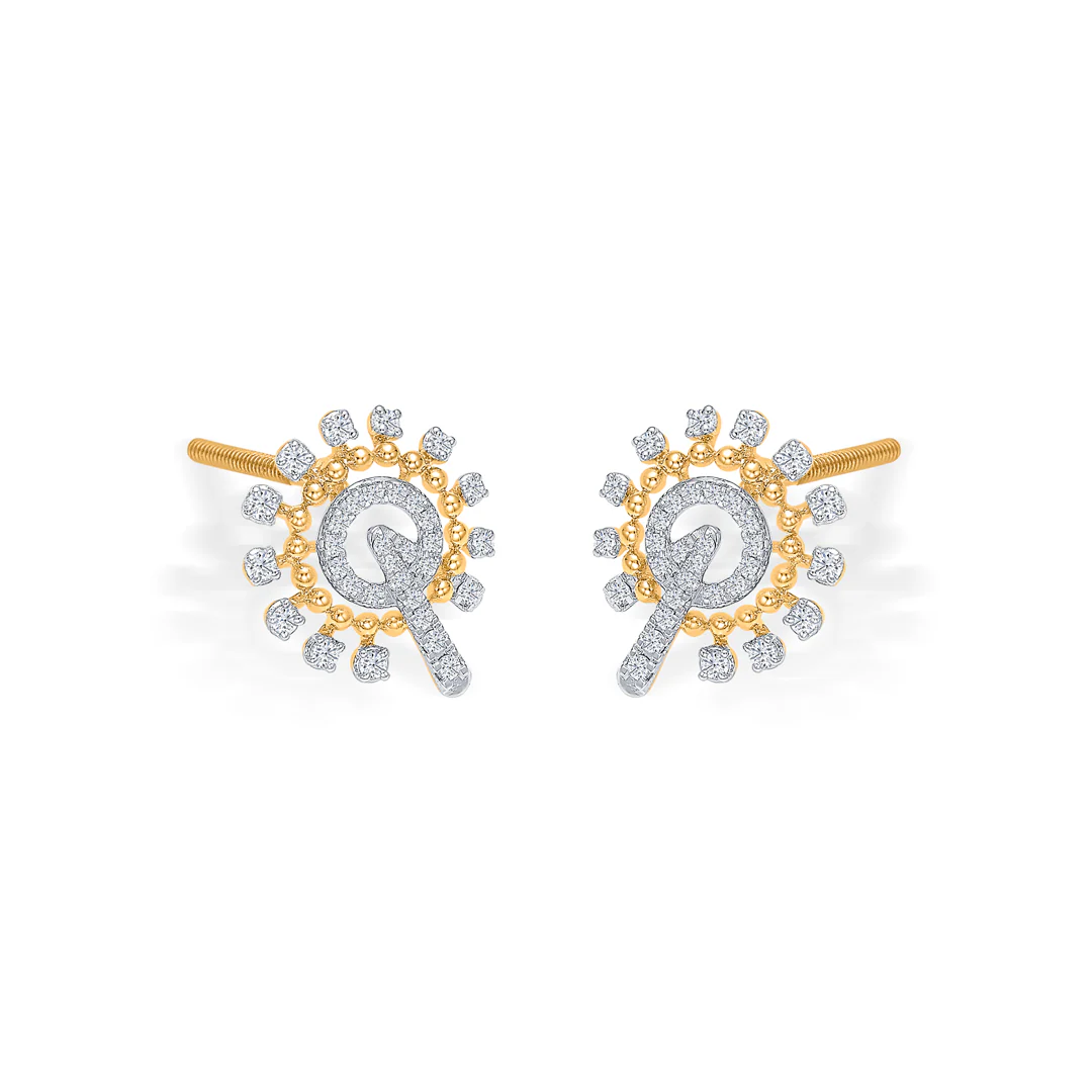 Serene Gold & Diamond Stud Earring For Women - Image 4