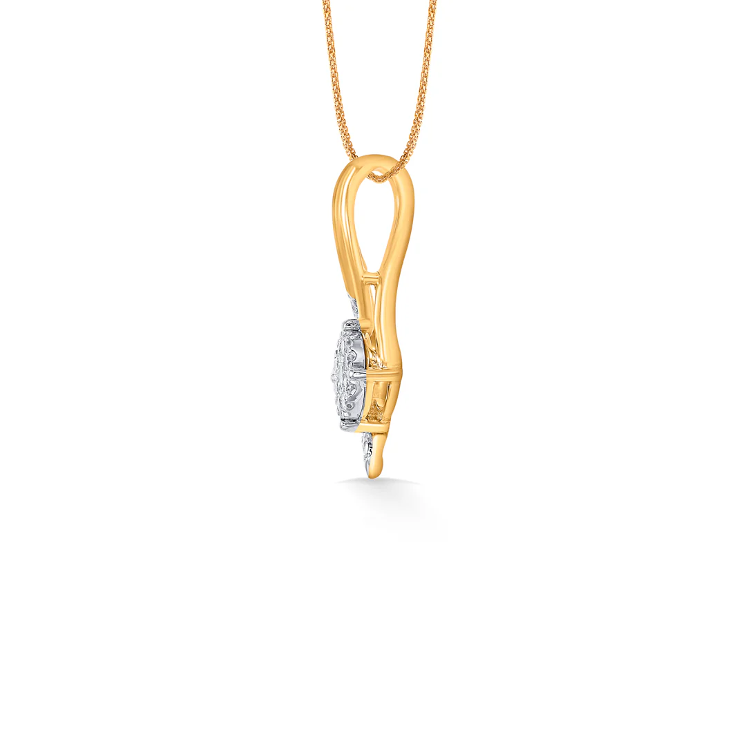 Serene Swirl Gold & Diamond Pendant Set For Women - Image 3