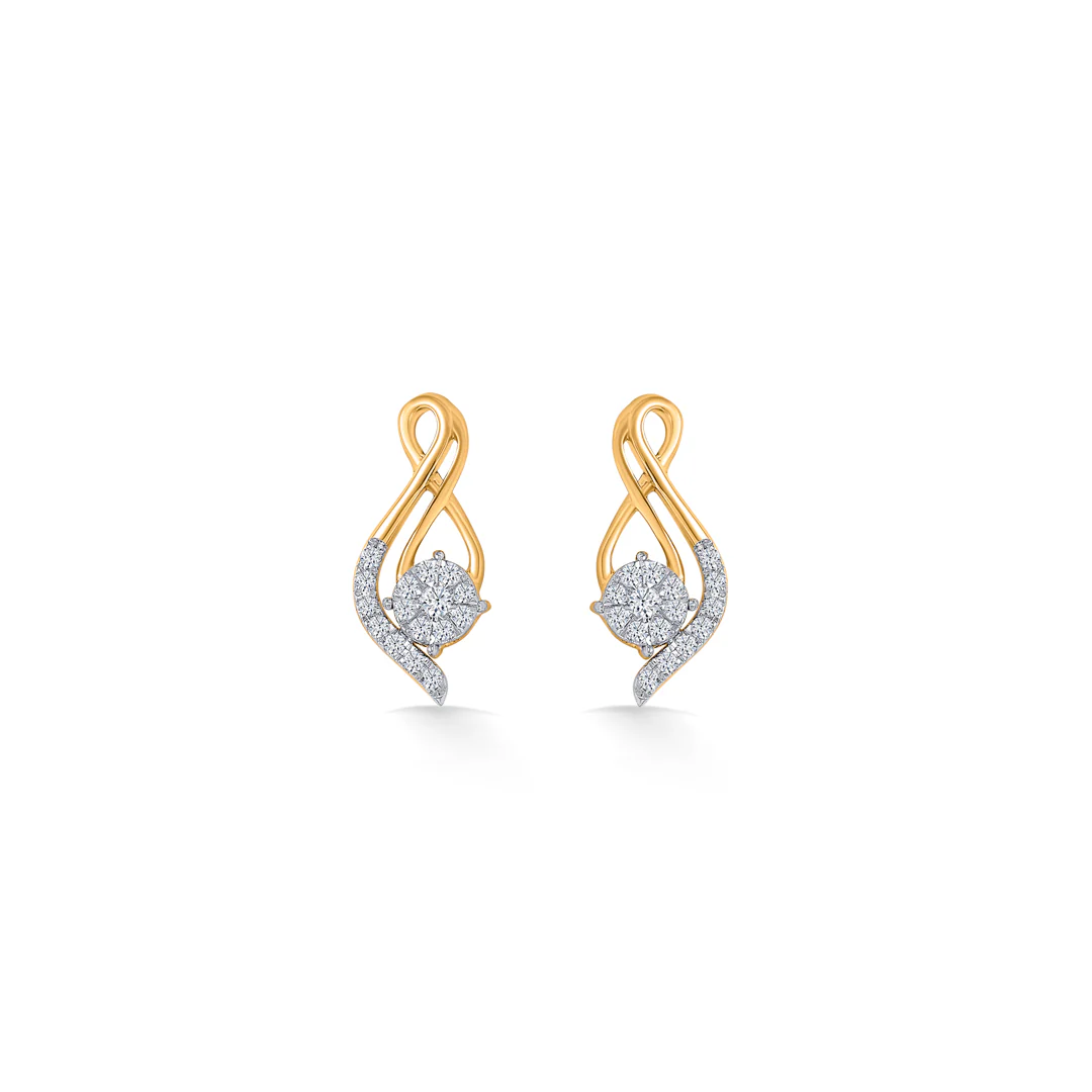 Serene Swirl Gold & Diamond Pendant Set For Women - Image 5