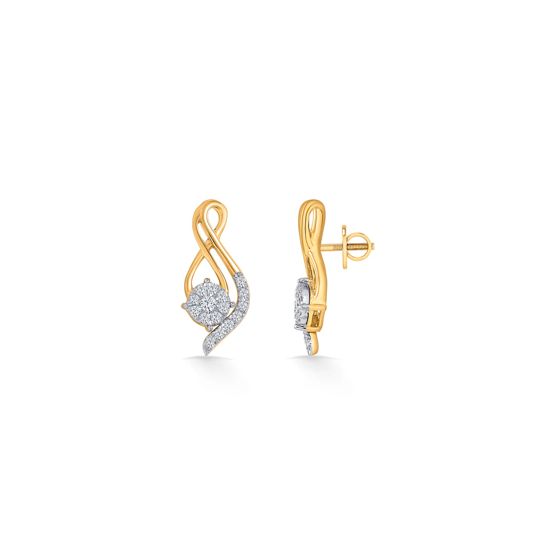Serene Swirl Gold & Diamond Pendant Set For Women - Image 6