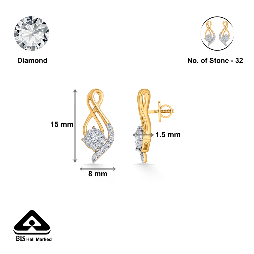 Serene Swirl Gold & Diamond Pendant Set For Women - Image 8