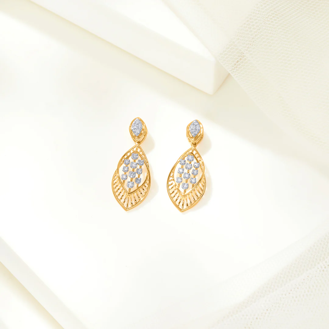 Shadow Sparkle Gold Dangler Earring For Women