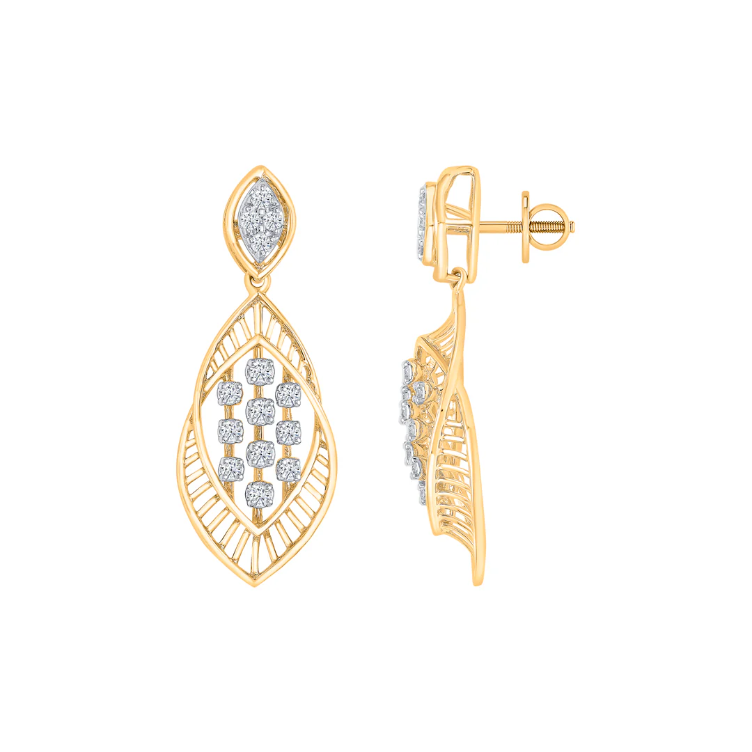Shadow Sparkle Gold Dangler Earring For Women - Image 3