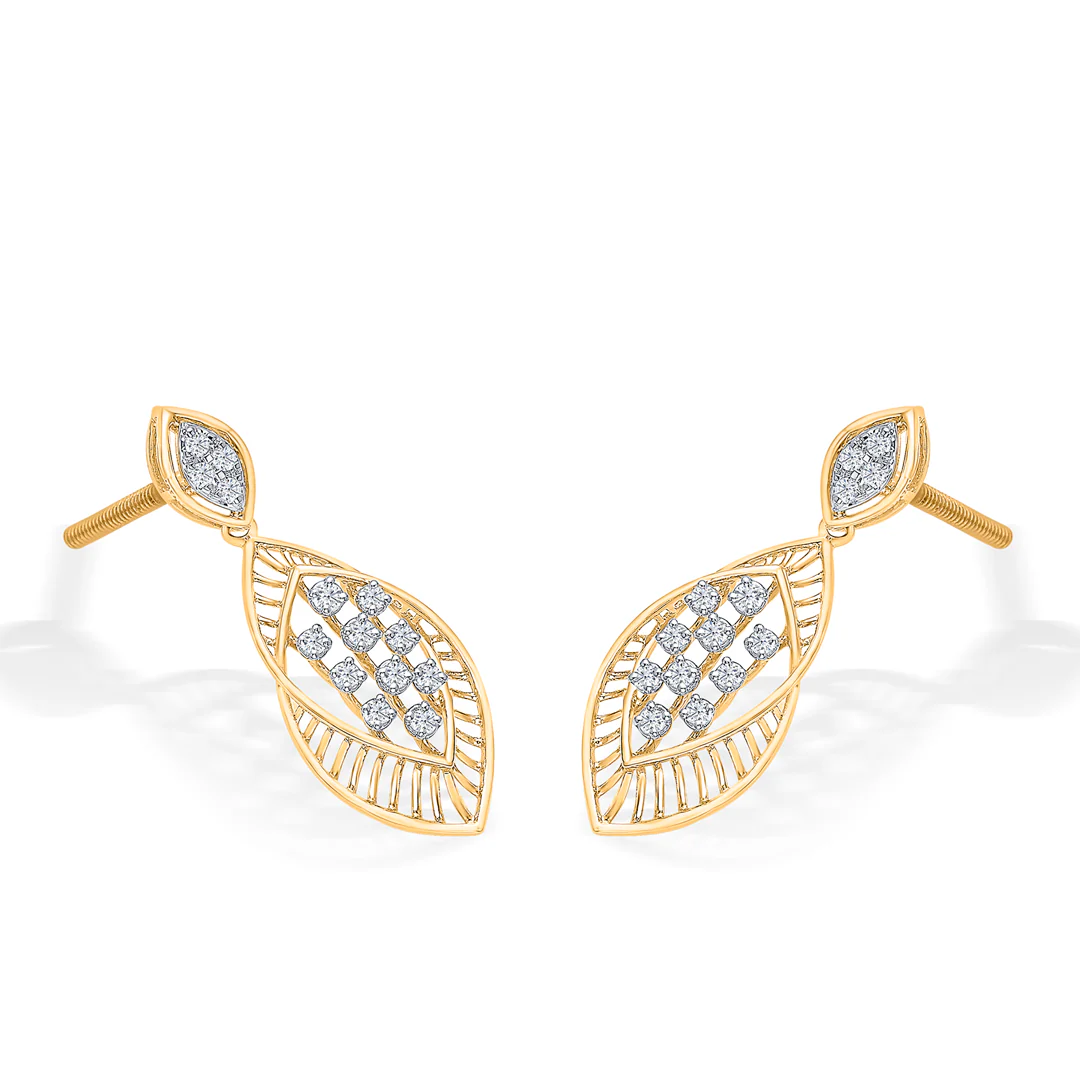 Shadow Sparkle Gold Dangler Earring For Women - Image 4