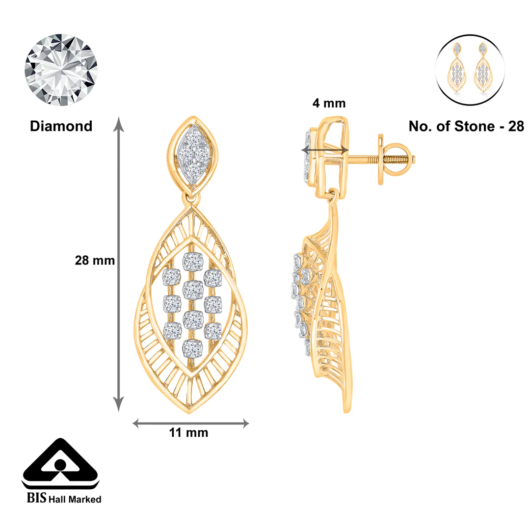 Shadow Sparkle Gold Dangler Earring For Women - Image 5