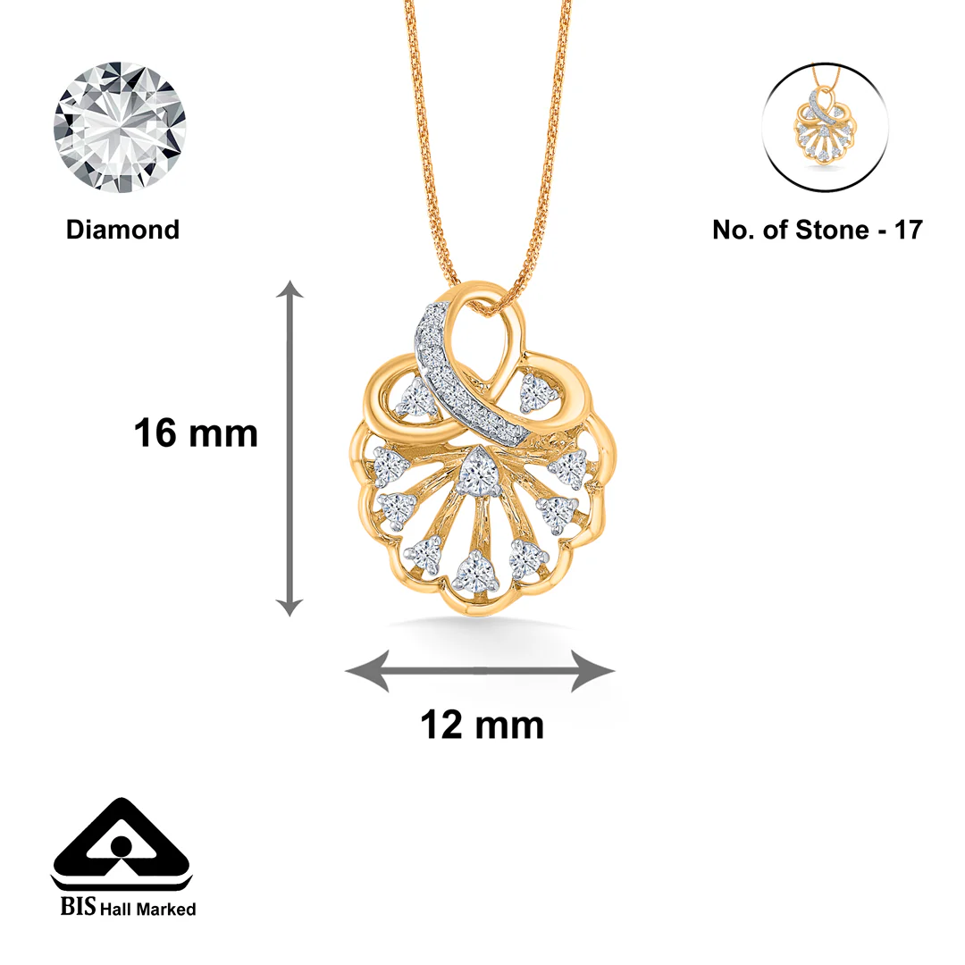 Shella Shine Gold & Diamond Classic Pendant - Image 4