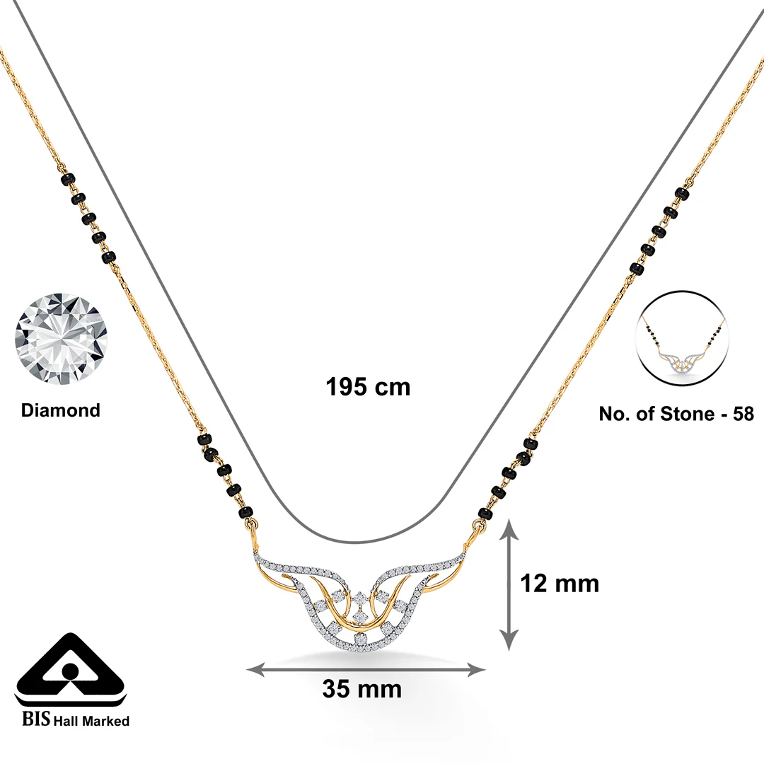 Shining Affection Gold & Diamond Modern Mangalsutra For Women - Image 5