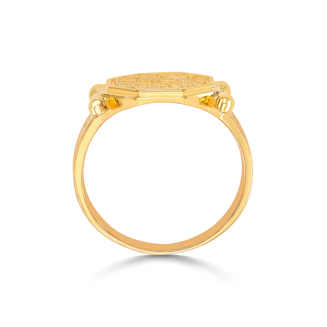 Shiva Mudra Yellow Gold Men's Ring For Men - Image 4