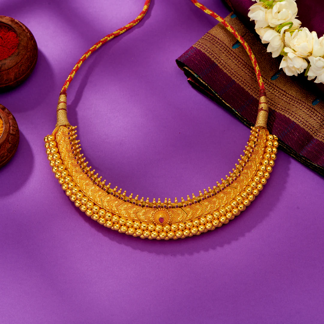 Shringarika Vajratik Gold Choker Necklace