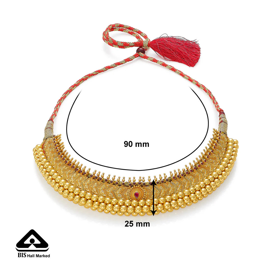Shringarika Vajratik Gold Choker Necklace - Image 4