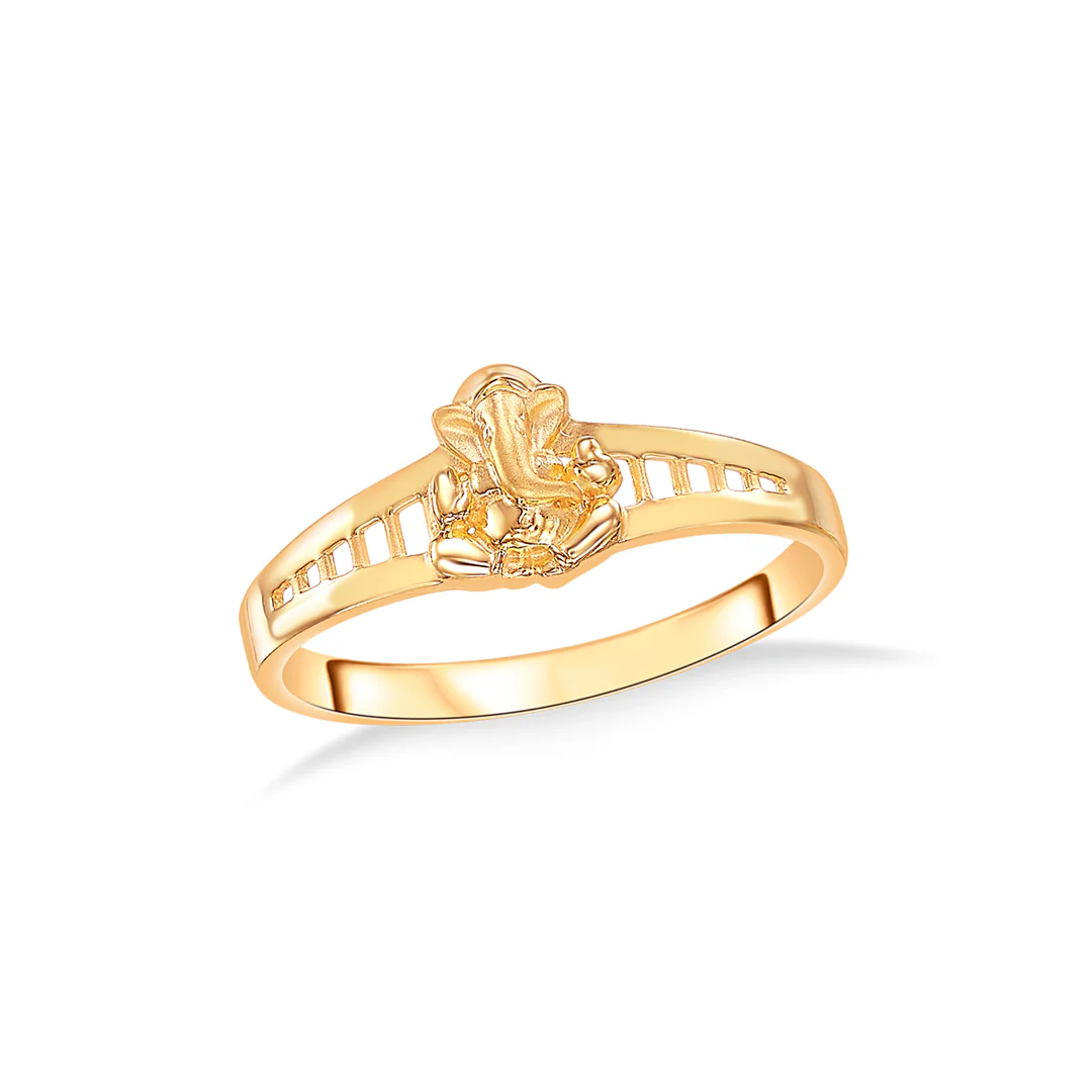 Sidhivinayak Ganesha Yellow Gold Men's Ring