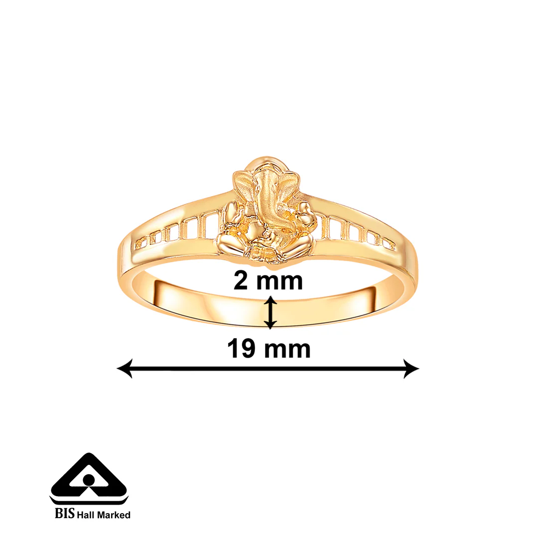 Sidhivinayak Ganesha Yellow Gold Men's Ring - Image 2