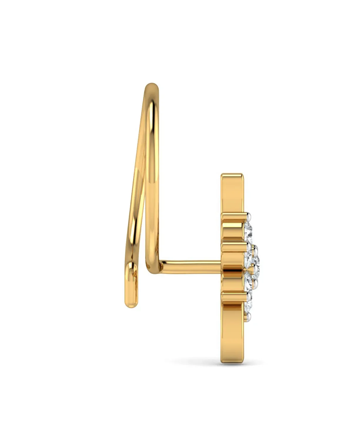 Simple Floral Diamond Nosepin - Image 2