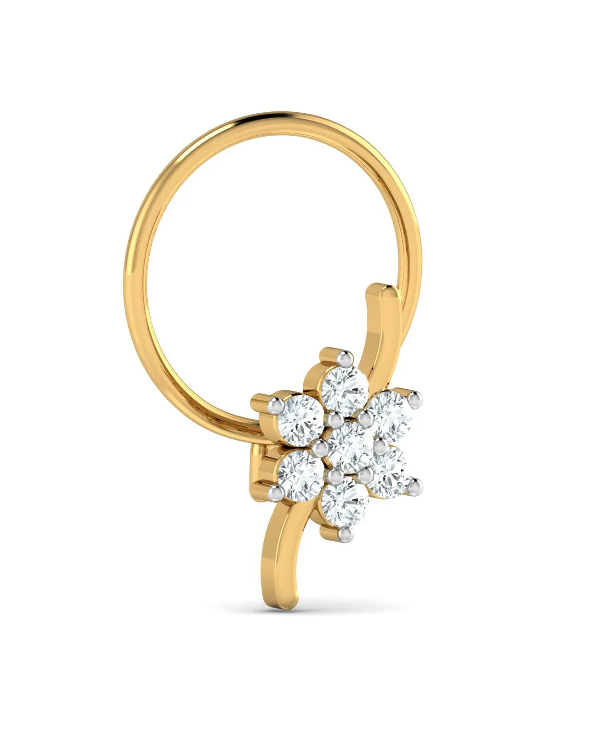 Simple Floral Diamond Nosepin - Image 3
