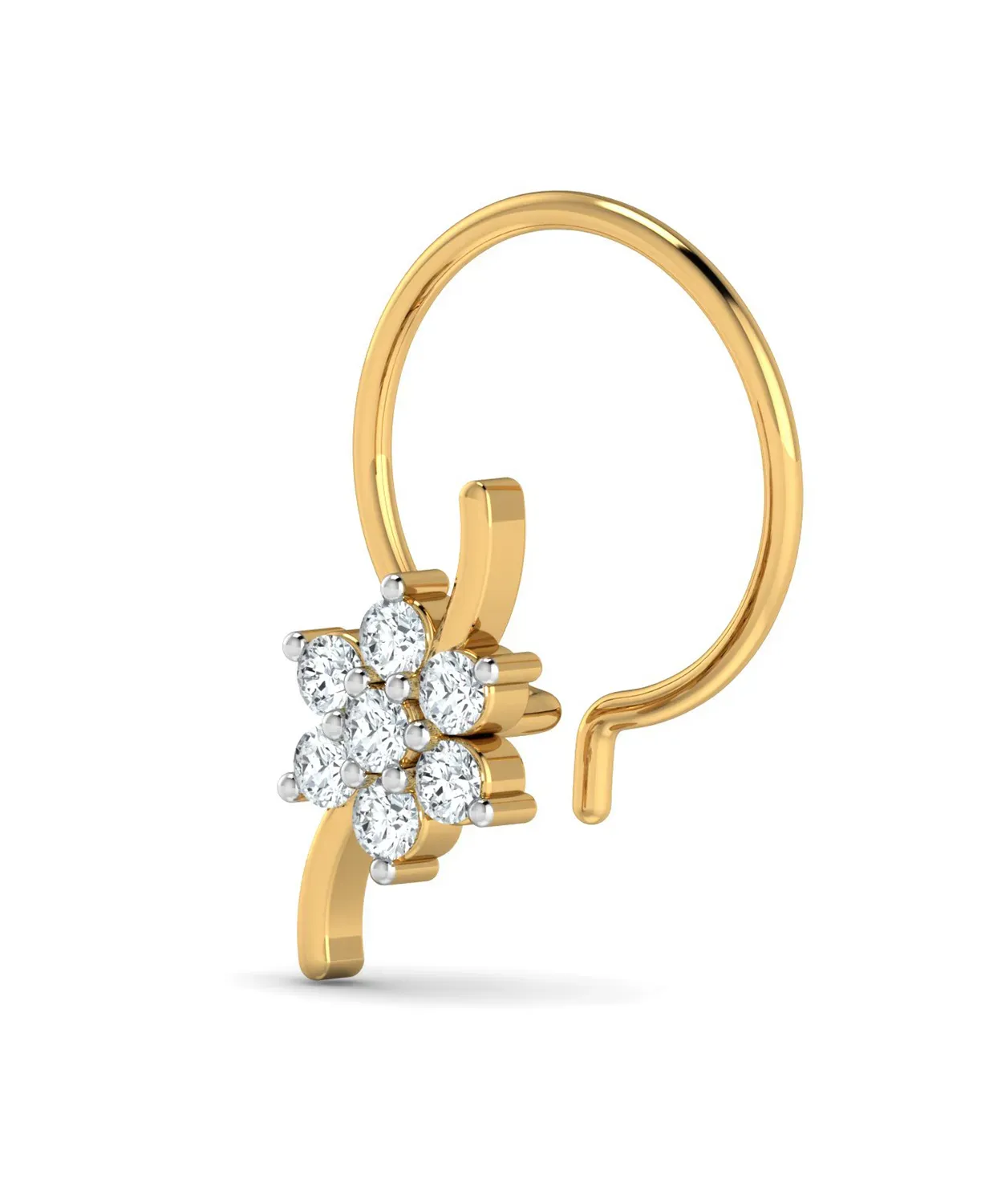 Simple Floral Diamond Nosepin - Image 4