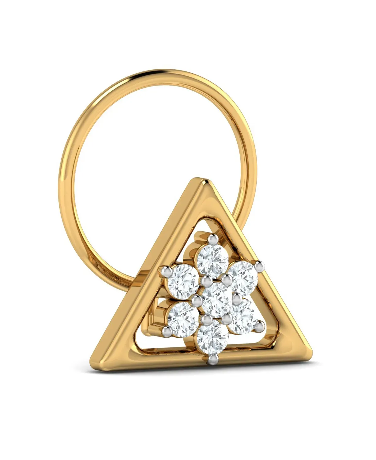 Simple Triangle Diamond Nosepin - Image 3
