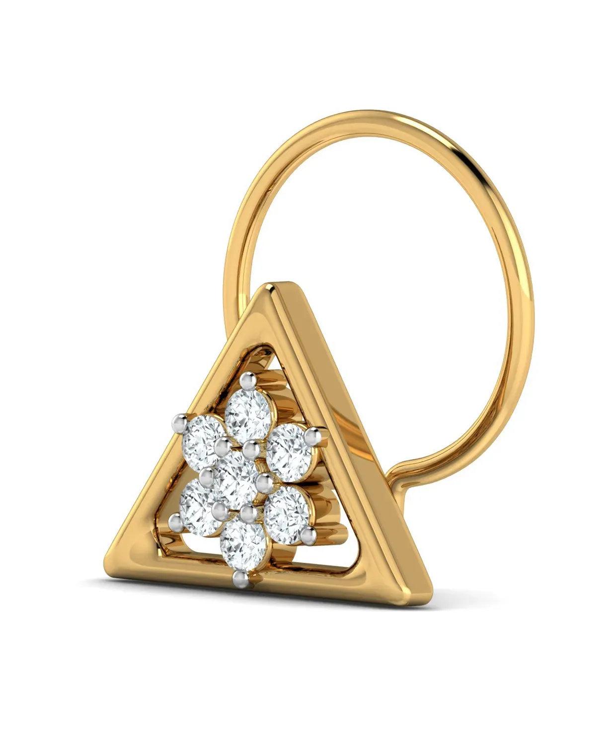 Simple Triangle Diamond Nosepin - Image 4