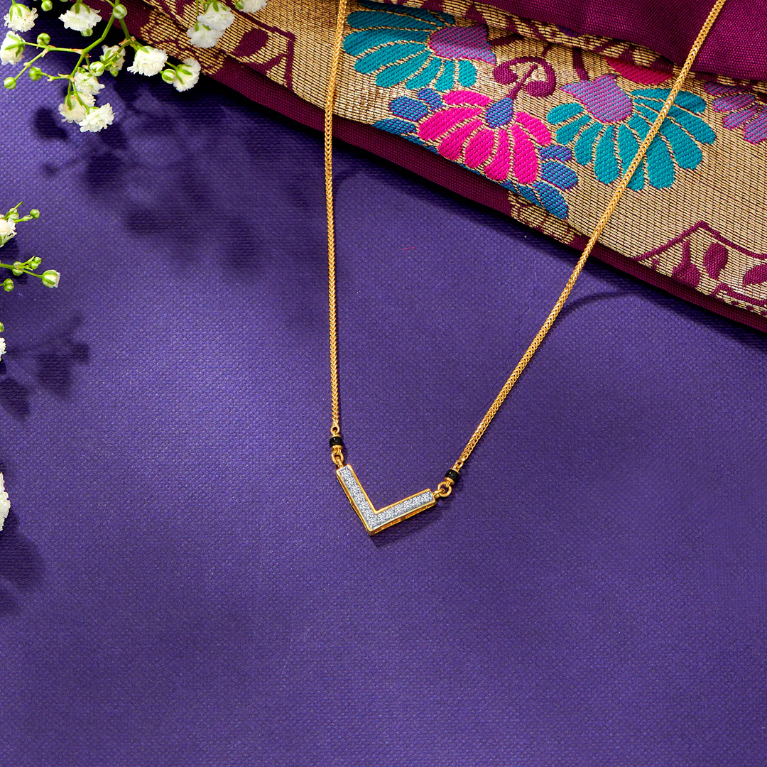 Simple Unity Yellow Gold Modern Mangalsutra For Women