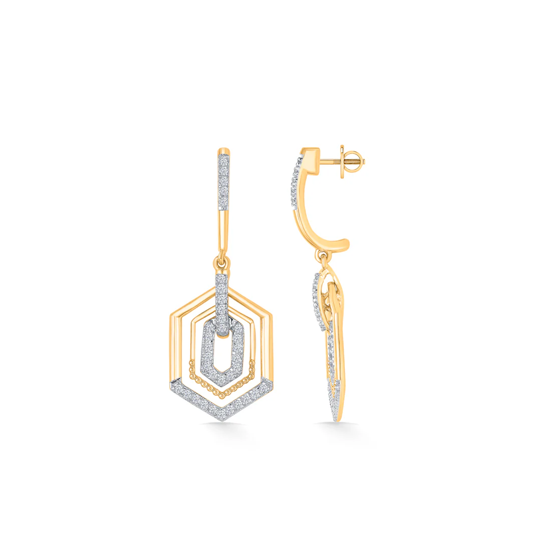 Sixfold Gold & Diamond Hoops & Huggies Earring For Women - Image 3