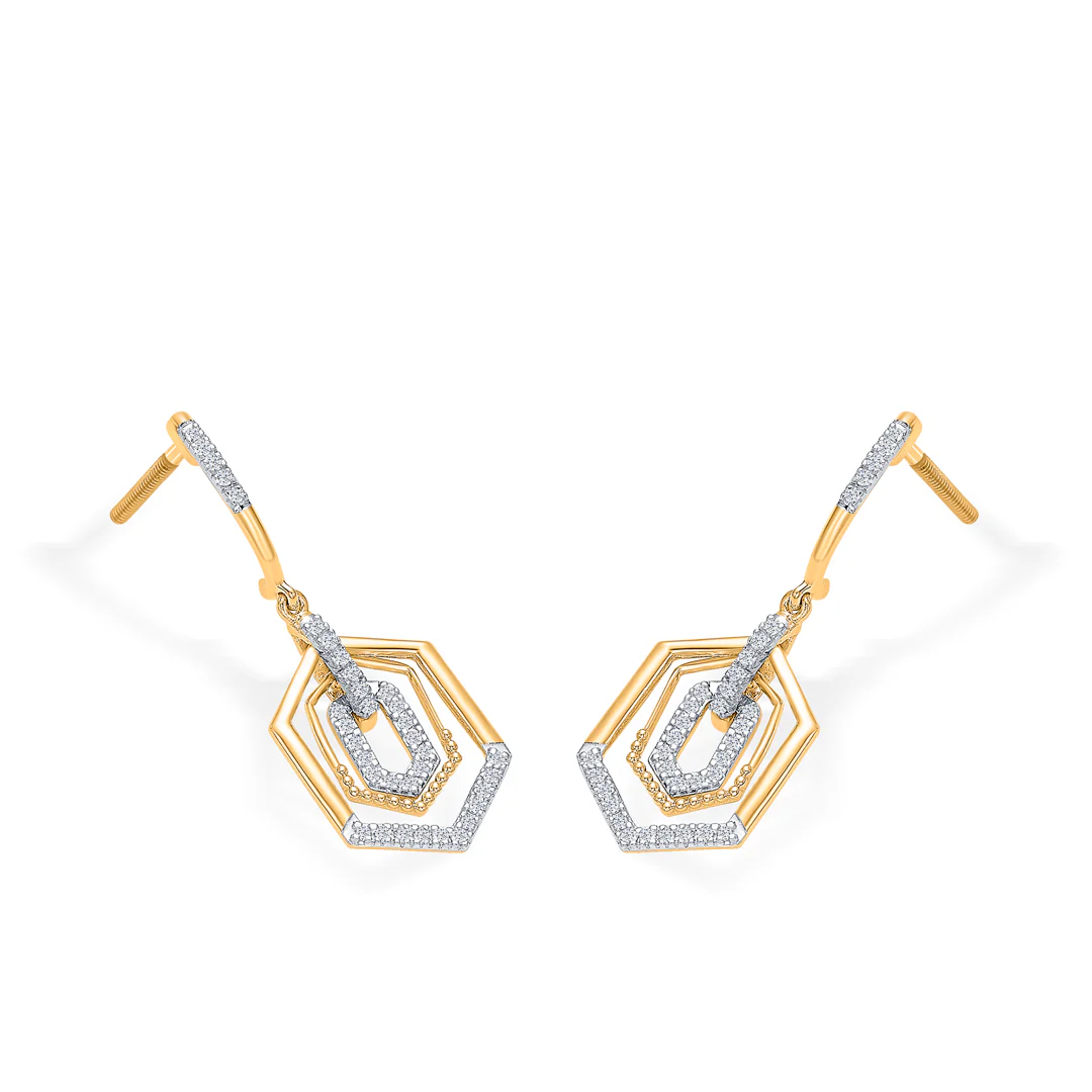 Sixfold Gold & Diamond Hoops & Huggies Earring For Women - Image 4